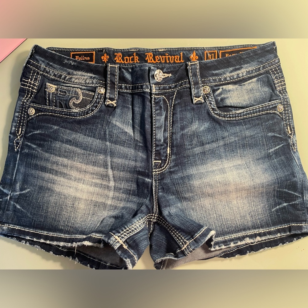 Rock Revival Dark Blue Jean Shorts